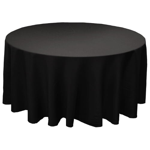 Windsor Round Black Cloth Tablecloth, 90 Inch