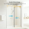 thumbnail image 4 of HopeHub Frameless Single Sliding Shower Door, 60 x 76", Clear Glass Door with 5/16"(8mm) SGCC ANSI Clear Tempered Glass, Explosion-Proof Film, Stainless Steel Hardware,Soft Close,Seal Strip, 4 of 10