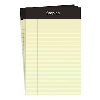STAPLES Mini Legal Notepad, 3” x 5”, 50 Sheets/Pad, 3‑Pack ST57297