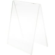 Plymor Clear Acrylic Folded A-Frame Holder for 2 Signs or Photos, 11" H x 8.5" W x 6" D (3 Pack)