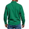thumbnail image 4 of Dwelliawo Men's Polo Shirts Ribbed Long Sleeve Classic Button Shirts Casual Collared Fashion Work Tee Green S, 4 of 5
