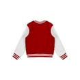 thumbnail image 6 of renvena Kids Boys Baseball Jackets Varsity Style Casual Sport Coat Cardigan Sweatshirt 5-12 Red&Grey 11-12, 6 of 7