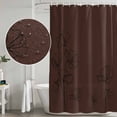 thumbnail image 4 of Brown Flowers Shower Curtain Set - 72" x 78" Washable Bathtub Curtain with 12 Hooks, Japanese Abstract Floral Plants Simple Art Waterproof Fabric Stall Shower Curtains for Bathroom/Bathtub Décor, 4 of 6