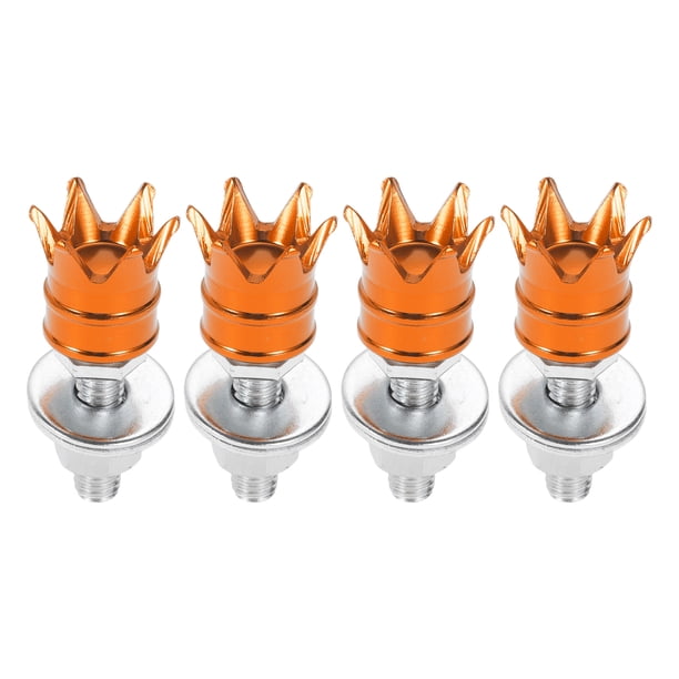 Tornillos de Placa de Licencia Universales para Motocicleta M6 de Unique Bargains, Cubierta de 40 mm, Kit de Tornillos de Placa de Licencia Antirrobo, Marco de Tornillo de Aluminio Naranja, 4 Pcs