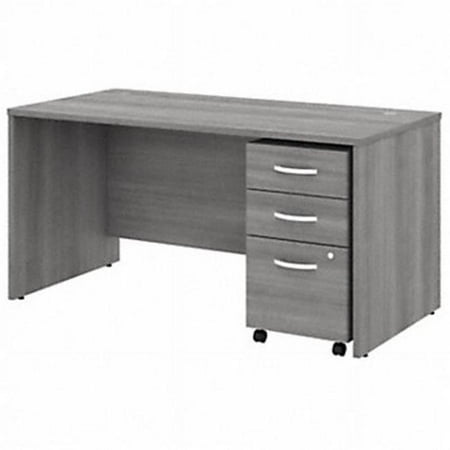 UPC: 0042976105273 | Bush Business Furniture 59  Computer Desk with Mobile File Cabinet Platinum Gray STC014PGSU