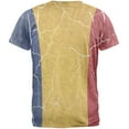 thumbnail image 2 of Distressed Romanian Flag Mens T Shirt Heather White 2XL, 2 of 2