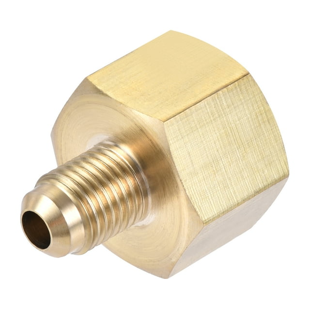 Unique Bargains 1/4 SAE Flare Male 1/2 SAE Female Thread Tubing Brass Pipe Fitting