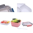 thumbnail image 4 of 1.1 Liter Salad Container with Separate Dressing Pots and Cutlery, Leak-Proof Salad Bowl To Go with 2 Compartments For Salad Toppings and Snacks, Pink Plastic Salad Box, 4 of 5