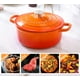 thumbnail image 5 of Horno holandés de hierro fundido esmaltado EDGING CASTING, 5.5 cuartos, redondo, con tapa y doble asa para hornear pan, apto para horno hasta 260 °C, color naranja, 5 of 5