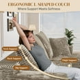 thumbnail image 4 of LLappuil 108" Sectional Sofa, Modular Sectional Couch with Left Chaise, Deep Seat Corduroy Cloud Sofa for Living Room Brown, 4 of 8