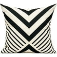 thumbnail image 3 of Black Beige Outdoor Throw Pillow Covers Cases 18x18 Set of 4 Boho Fall Mid Century Stripes Decorative Accent Cushionfor Sofa Paito Couch Bed Room,Black Tan Geometric Decor, 3 of 6