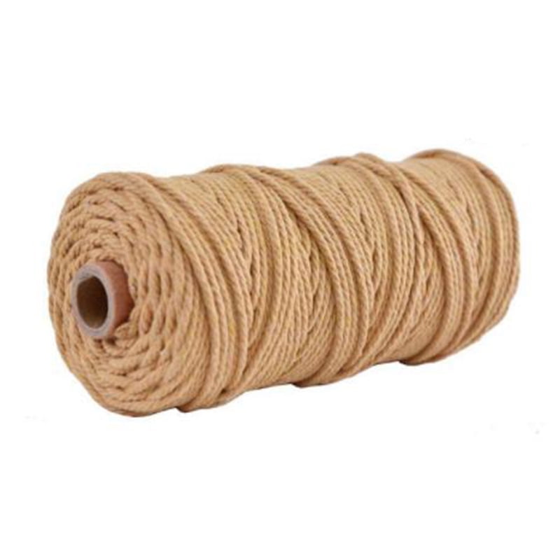 100m 3mm 100% Natural Cotton Twisted Cord Crafts Macrame Artisan String Rope 