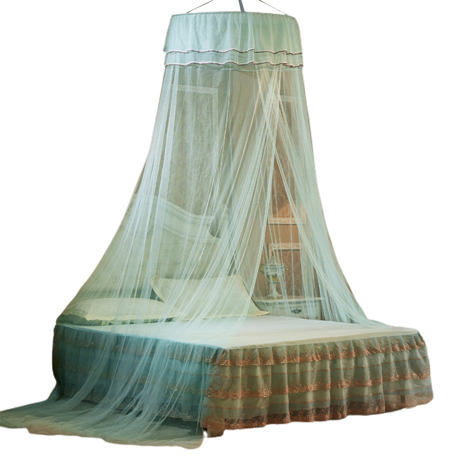 Dengjunhu Mosquito Net Round Top Butterfly Pin Decorative Elegant Bed Net Canopy Set Including Full Hanging Kit, Ideal for Indoors or Outdoors, Intended for a for Covering Beds, Cribs, Hammocks