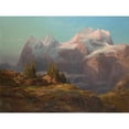 thumbnail image 3 of Anton Hansch 14x12 Black Modern Framed Museum Art Print Titled - Wengeralpe in the Bernese Oberland (Eiger, Monch and Jungfrau) (1853), 3 of 5