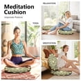 thumbnail image 3 of Round Meditation Cushion, 22" Dutch Velvet Floor Pillow with PP Cotton Filling for Yoga, Zen, Reading, and Floor Seating, Boho Print, 3 of 5