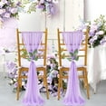 thumbnail image 3 of Wedding Aisle Chair Sashes Decorations 36 Pieces Light Purple Soft Chair Sashes Tulle Chairs Covers with Artificial Eucalyptus, 3 of 12
