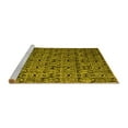thumbnail image 2 of Ahgly Company Machine Washable Indoor Round Abstract Yellow Modern Area Rugs, 3' Round, 2 of 4