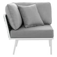 thumbnail image 4 of Modway Chaise d'Angle de Patio Extérieur en Aluminium, Blanc Gris, 4 of 7