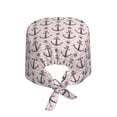 thumbnail image 2 of Scrub Caps Women Men - Pink Anchor Stripes Helm Vintage Soft Comfy Waterproof Adjustable Working Cap Scrub Hats Surgical Caps for Women Men With Sweatband, Nurse Caps for Women Men, 2 of 6