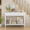 thumbnail image 2 of 39" Console Table with 2 Drawers,Wood Narrow Accent Sofa Table Entryway Table with Storage Shelf for Living Room,Front Hall,Hallway,White, 2 of 4