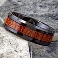 thumbnail image 3 of Men's Wedding Band Rings - Black Brown Wood Grain - Wedding Rings for Men and Women, 3 of 5