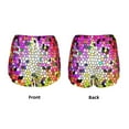 Adobk Colorful Tie Dye Stained Glass 3 Print Women's Workout Shorts for