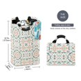 thumbnail image 2 of Yayeee Freestanding Laundry Hamper with Handle Collapsible Large Storage Basket for Clothes, Green Geometric Pattern, 2 of 7
