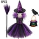 thumbnail image 1 of Disfraz de bruja para niñas, disfraz de Halloween, carnaval, fiesta, bruja infantil, bolsa, sombrero, traje de pájaro, 1 of 4