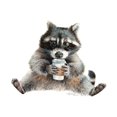 thumbnail image 3 of Póster de oso, camello, bisonte, zorro, mapache, animal que sostiene una taza de café, pintura en lienzo, arte de pared moderno, imagen para decoración del hogar y la cocina, 3 of 5