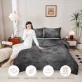 thumbnail image 3 of Feelyou Western Spooky Bat Twin Comforter Sets, Vintage Gothic Halloween Bedding Set, Gray Black, Black Reversible, 2pcs, 1 Comforter and 1 Pillowcase, 3 of 7
