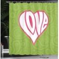 thumbnail image 4 of Ambesonne Retro Shower Curtain, Paisley Love Nutrient, 69"Wx70"L, Green White Pink, 4 of 5