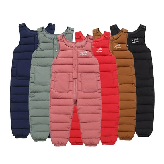 AJZIOJIRO Baby Infant Unisex Winter Snow Pants Toddler down Puffer Warm Overall Windproof Fleece Lined Overall Detachable Onesies down Trousers 9M-4T