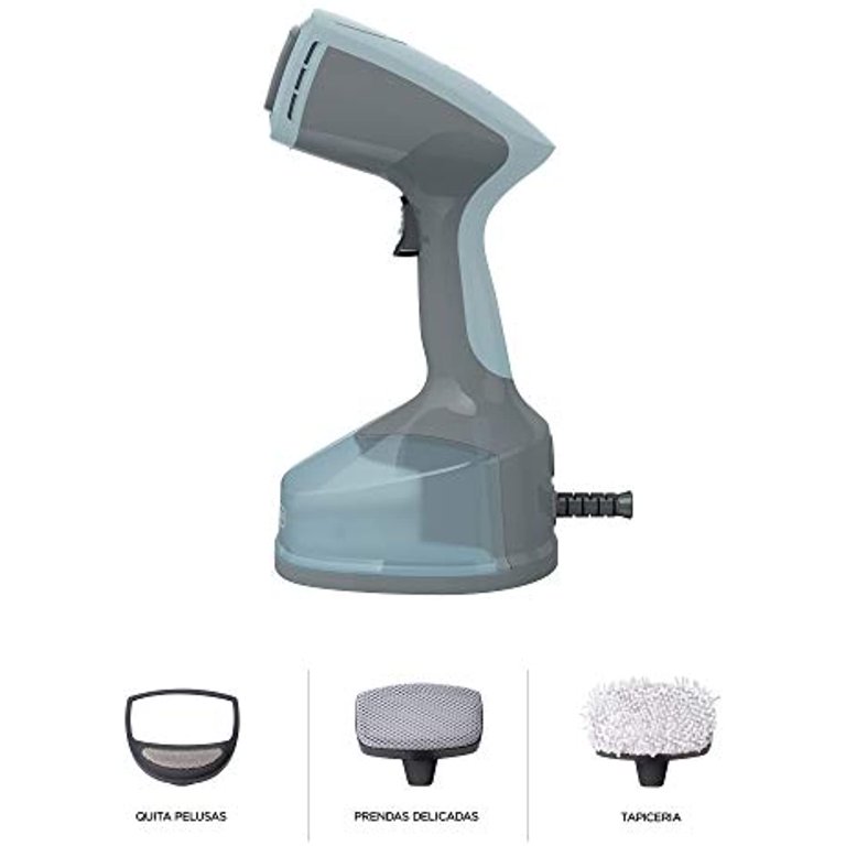 Black+decker Advanced Handheld Garment / Fabric Steamer with 3 Attachments Gray/Blue HGS200