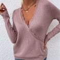 thumbnail image 5 of Gibobby Sueter para mujer invierno punto Cárdigan de suéter de encaje con cuello en V suelto de otoño invierno para mujer(Rosa,G), 5 of 5