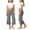 Grey, variant on Shadoumai Kids Girls Fold Over Capris Casual Wide Leg Mid Rise Ruched Stretch Gaucho Pants Summer Streetwear Capri Pants