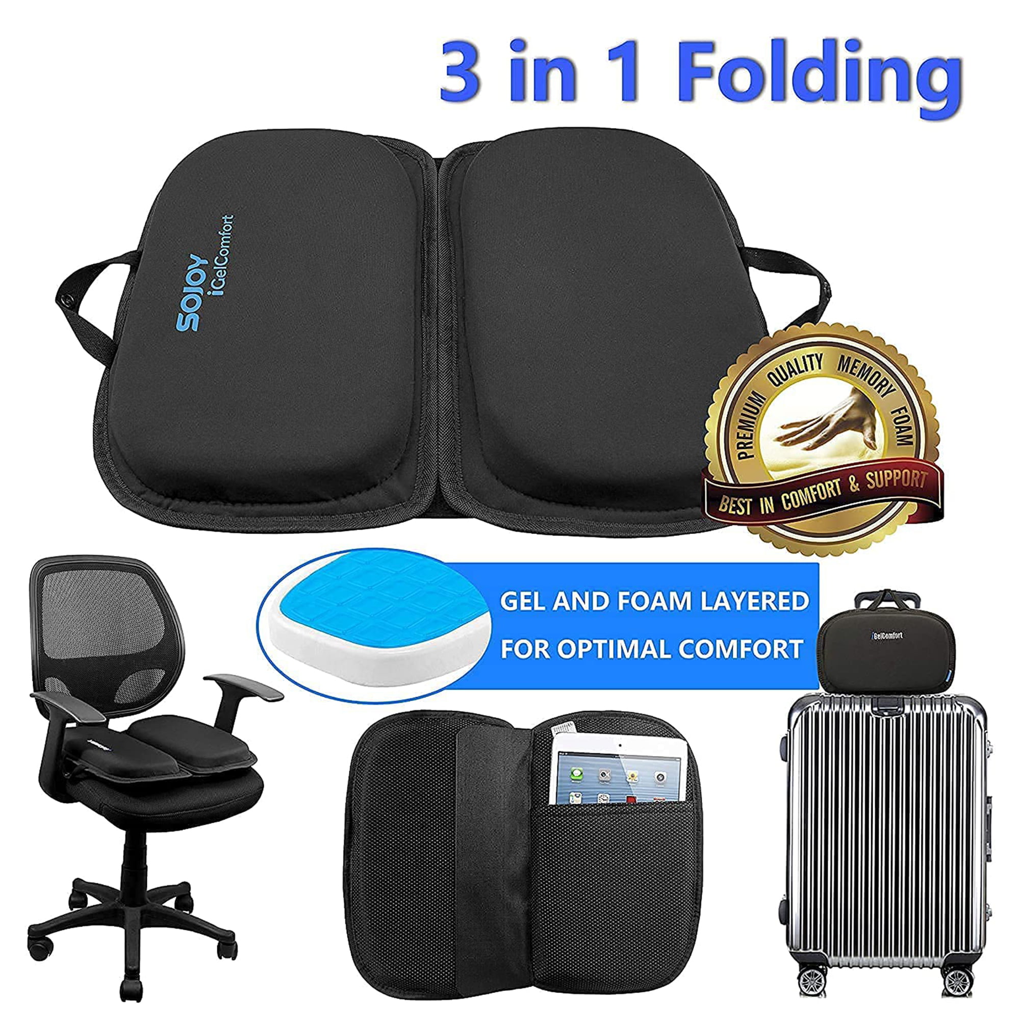 SOJOY Swivel Gel Seat Cushion for Elderly 360 Degree Rotation Seat Cushion  with Memory Foam for Wheelchair,Car Seat, Office,Home - Yahoo Shopping