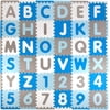 Tadpoles Soft EVA Foam 36 Piece ABC Playmat Set, Blue/Grey, 74x 74 (36 Sq Feet)