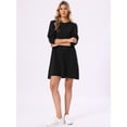 thumbnail image 4 of DARING DIVA Women's Knitted Sweater Crew Neck Midi with Belt Dress XS Black, 4 of 6