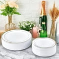 thumbnail image 6 of 10-Pack Plastic Plates Set, Disposable Dinner and Salad Plates with Silver Edge, Elegant for Weddings, Parties, and Holiday Supplies, Sturdy Tableware,6.3 Inch, 6 of 6