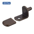 thumbnail image 3 of Uxcell 25Pcs Shelf Support Pegs L-Shaped Support Bracket Pegs Shelf Pin with Rubber Sleeve Copper Tone 0.02", 3 of 5