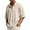 #_001Beige, variant on Hogleaql Mens Quarter Zip T Shirts Soft Short Sleeve Collared Vintage Pullover Fashion Casual Loose Pullover Tops Red 3XL