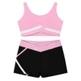 thumbnail image 3 of TiaoBug Kids Girls Gymnastics Athletic Tracksuit 2 Piece Outfits Dance Sport Tank Tops and Shorts Set Pink 8, 3 of 7
