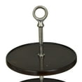 thumbnail image 4 of DecMode 14" x 18" Dark Brown Mango Wood  Tiered Server with Aluminum Bases, 1-Piece, 4 of 7