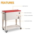 thumbnail image 5 of IVV Freezer Insulation Cart,80Qt Box Square Foot Tube with Drain Pipe Freezer Incubator Rolling Cooler for Camping, BBQs, Tailgating & Outdoor Activities (White+Red Top), 5 of 10