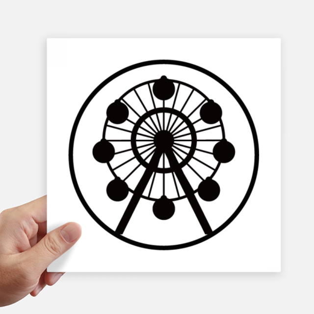 Ferris Wheel Parc d'Attractions Noir Contour Autocollant Tags Mur Image Ordinateur Portable Autocollant Auto-Adhésif