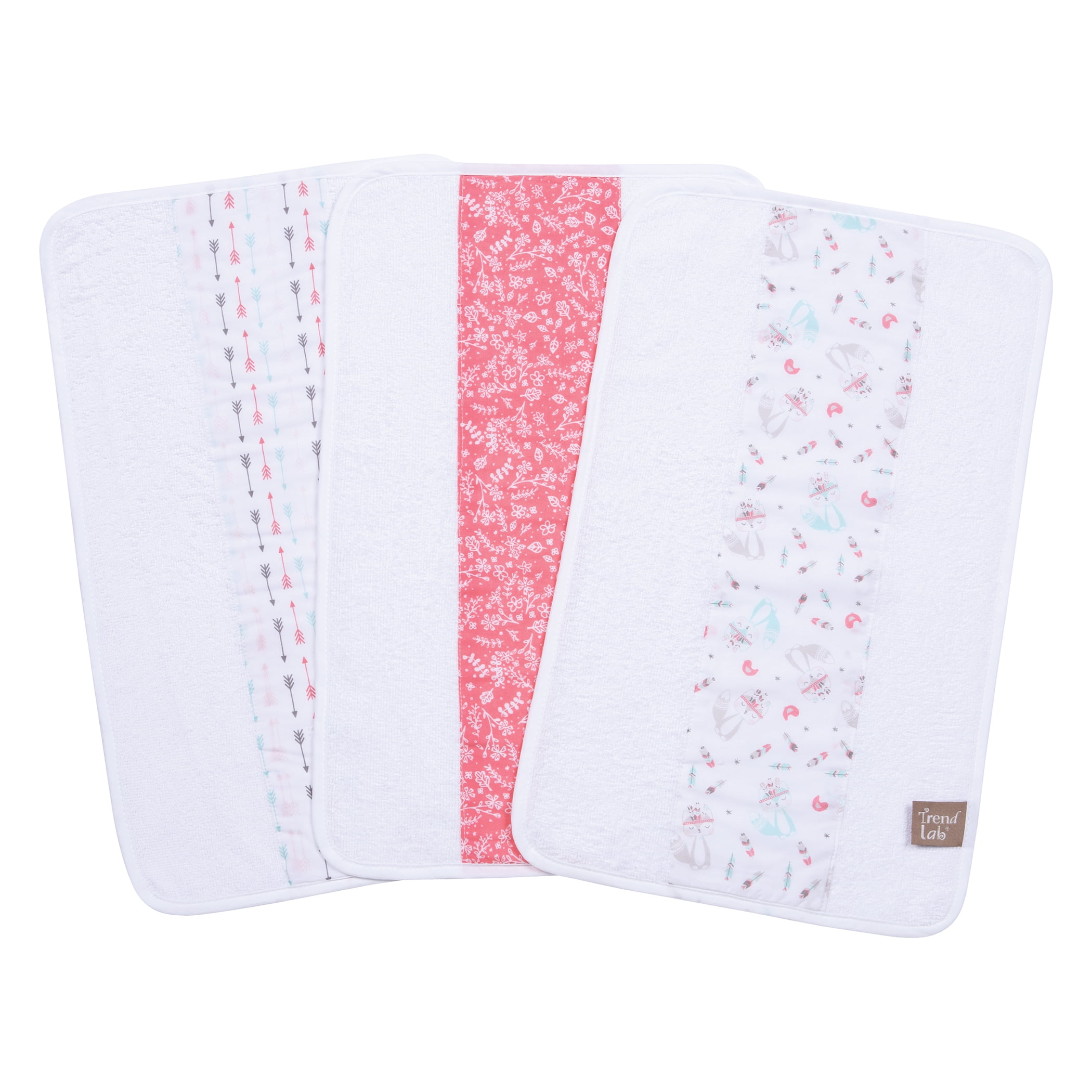 Fox and Feathers 3 Pack Jumbo Burp Cloth Set