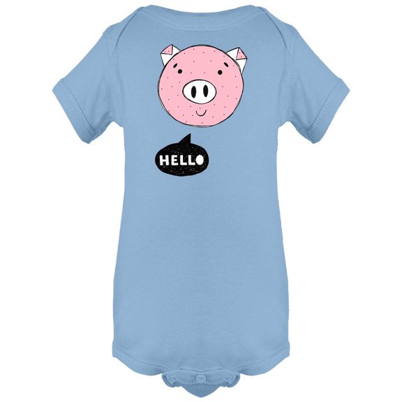 Cute Pig Says Hello Bodysuit Infant -Image by Shutterstock, 6 Months