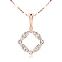 ANGARA Natural Marquise and Dot Diamond Circle Pendant in 14K Rose Gold for Women (Size-2mm| Color-H| Clarity-SI2) | April Birthstone, Anniversary, Jewelry Gift for Women | Natural Diamond Necklace