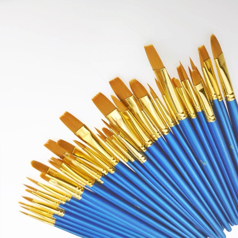 2 Count Colored Drawing Brushes Blue Painting Set