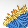 thumbnail image 4 of GOOHOCHY Juego de 50 pinceles de colores para pintar al óleo, acuarela y acuarela, planos, para estudiantes y artistas (azul), 4 of 8